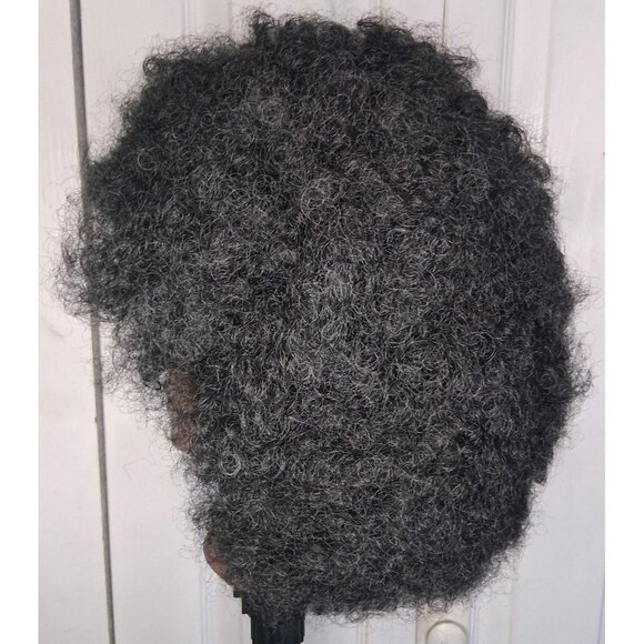 12 inch Afro Synthetic Wig Curly Natural Black Daily Cosplay Costume 60s 70s NEW - Picture 3 of 7